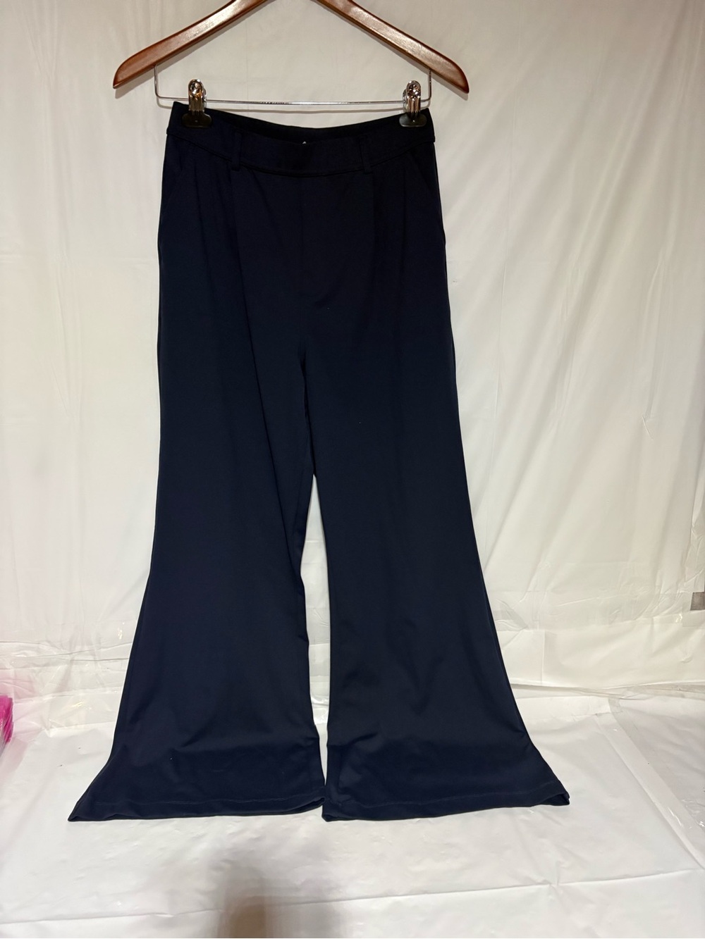 HALARA Navy Wide-Leg Pull-On Pants